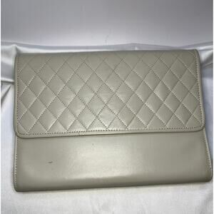 Yves Saint Laurent Quilted Leather Clutch Vintage Rare Find
